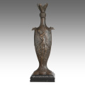 Vase Statue Female Birdscarving Decoration Bronze Sculpture TPE-670